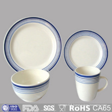 Simple Color Hand Printing Stonware Table Ware Set